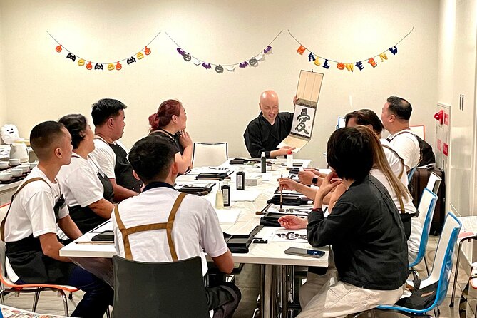 Japanese Calligraphy Experience in Osaka - Green tea, sweets, and the final photograph