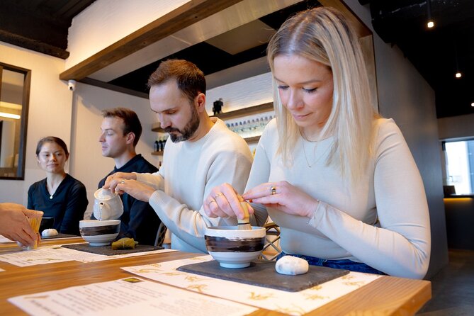 Matcha Making Class in Osaka with Authentic Japanese Sweets Set - Whisking your own cup
