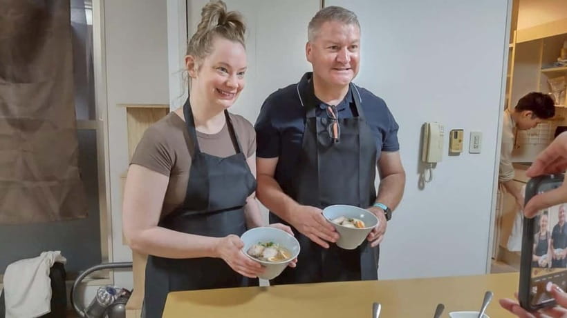 Osaka: Cooking Class Ramen & Gyoza Course in Nanba - Making ramen noodles by hand