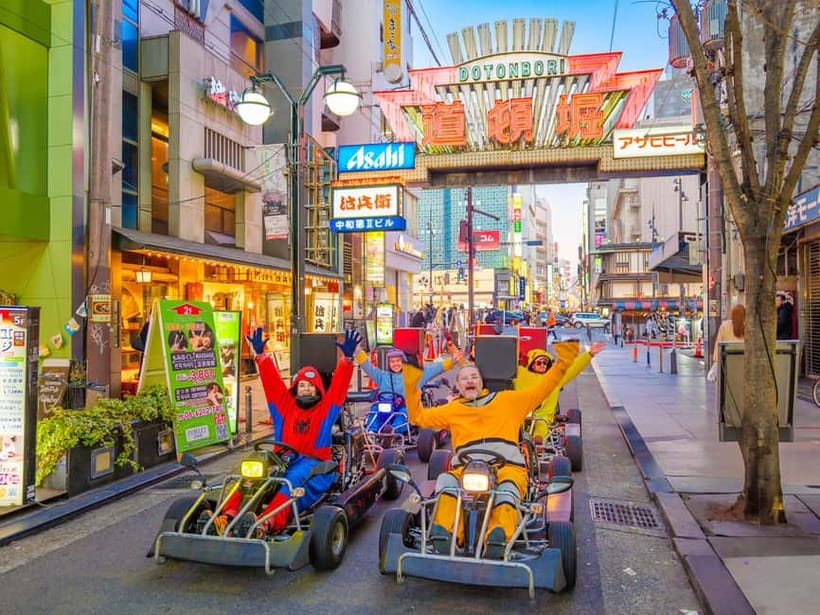 Osaka: Guided Go Karting Tour in a Funny Costume - Osaka sightseeing from a few inches above the road