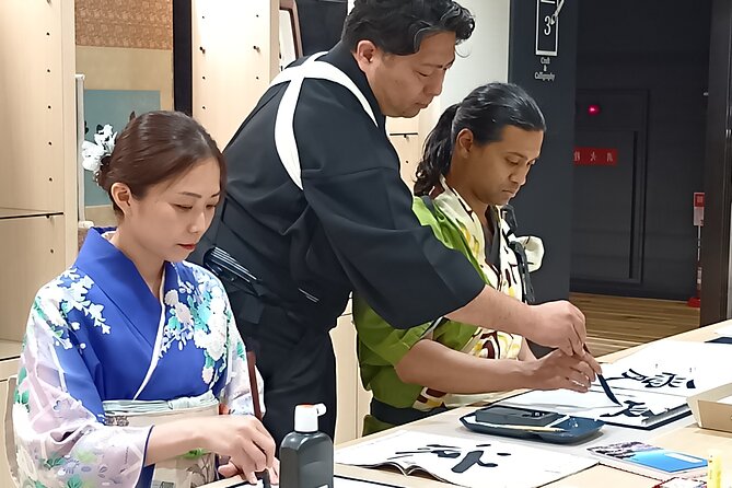 Tea and Calligraphy Session at a Table in Osaka - Group size, location, and timing