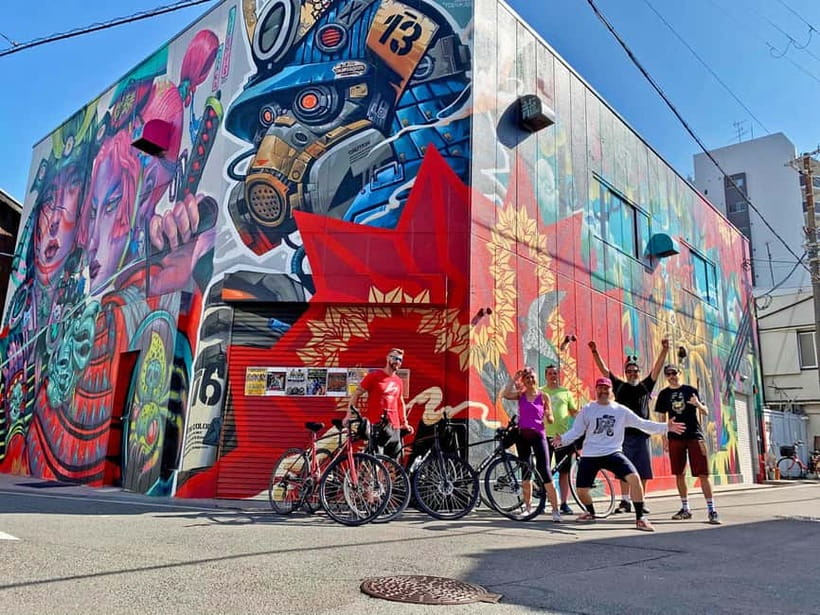 Urban Canvas: Osaka Street Art Bike Tour - Tenma starts the ride with coffee and local texture